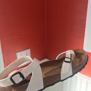 white yara birko-flor sandals